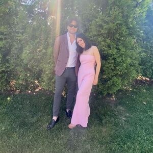 Elegant Pink Strapless Dress